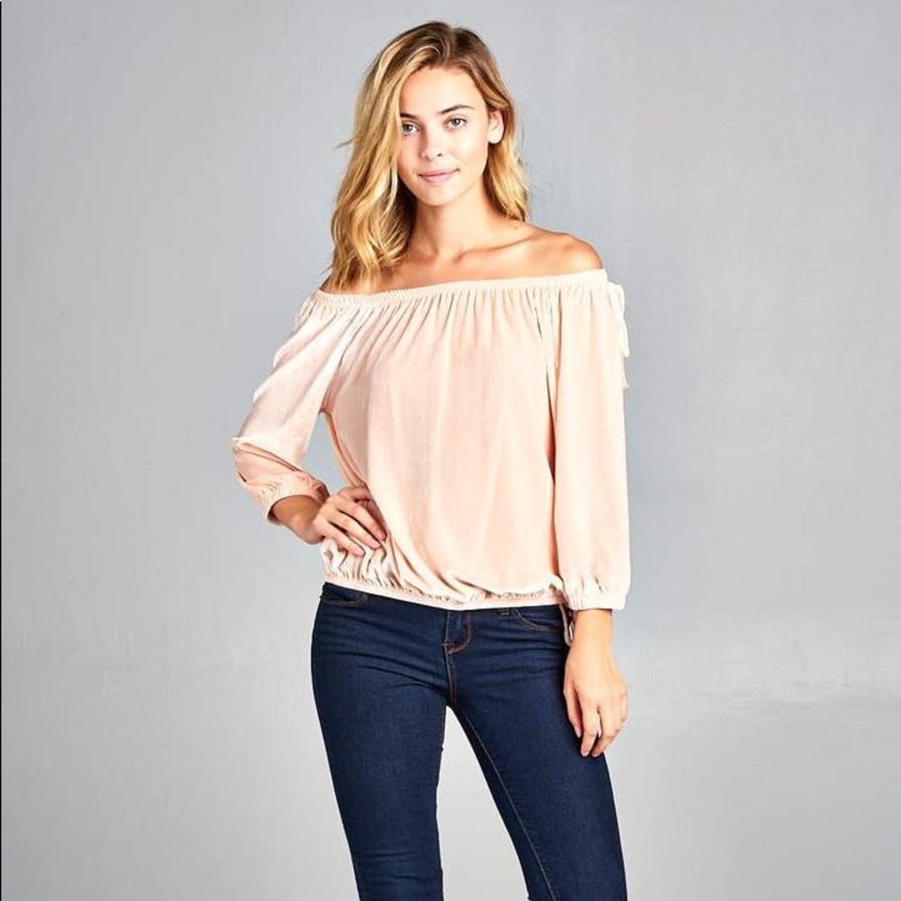 Velvet off the shoulder top